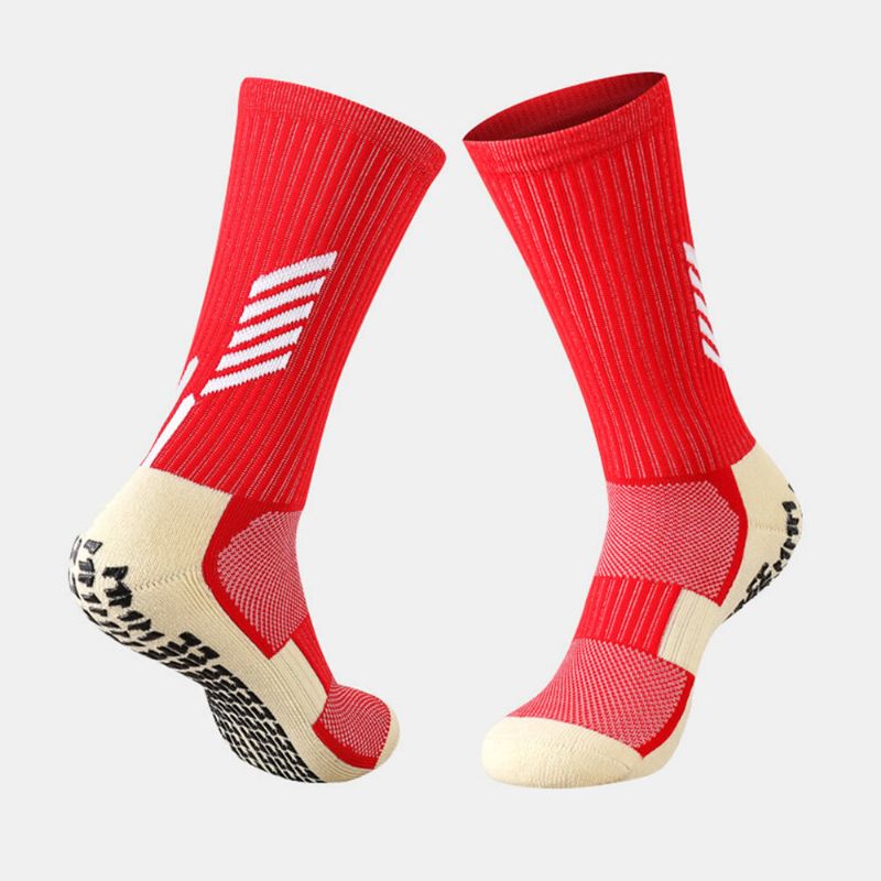 1 Paires Hommes Tube Chaussette Nylon Rayures Contraste Couleurs Distribution Anti-dérapant Absorbant La Sueur Pression Sports De Plein Air Chaussettes Chaussettes De Football