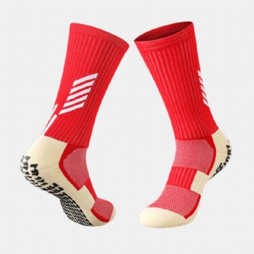 1 Paires Hommes Tube Chaussette Nylon Rayures Contraste Couleurs Distribution Anti-dérapant Absorbant La Sueur Pression Sports De Plein Air Chaussettes Chaussettes De Football