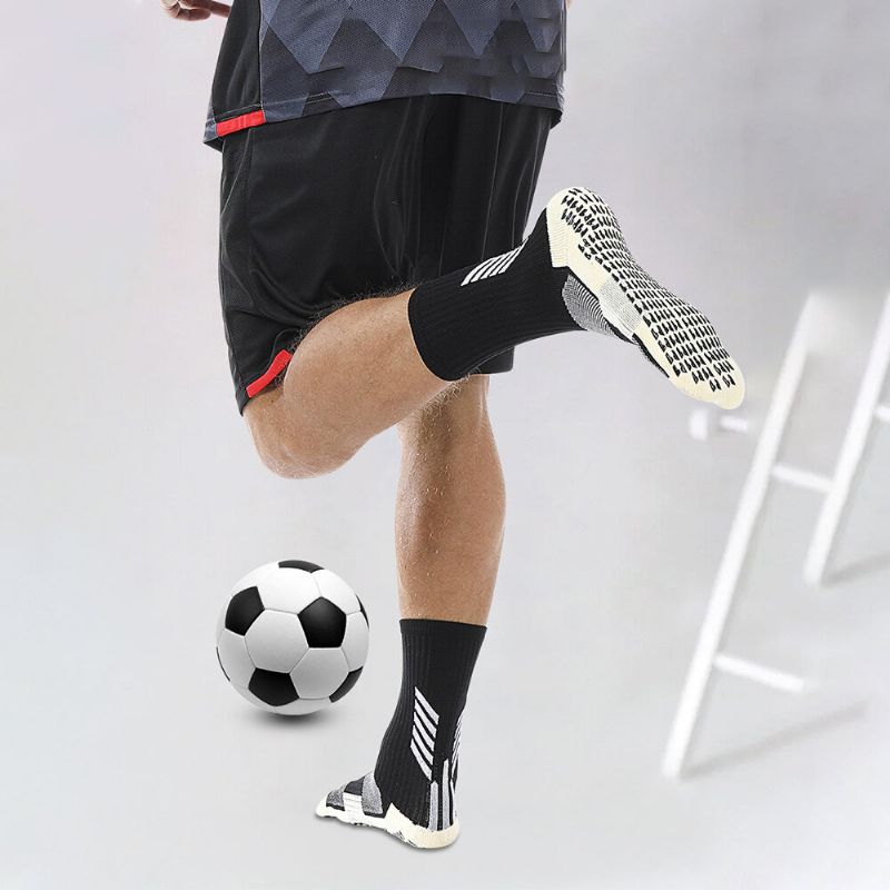 1 Paires Hommes Tube Chaussette Nylon Rayures Contraste Couleurs Distribution Anti-dérapant Absorbant La Sueur Pression Sports De Plein Air Chaussettes Chaussettes De Football