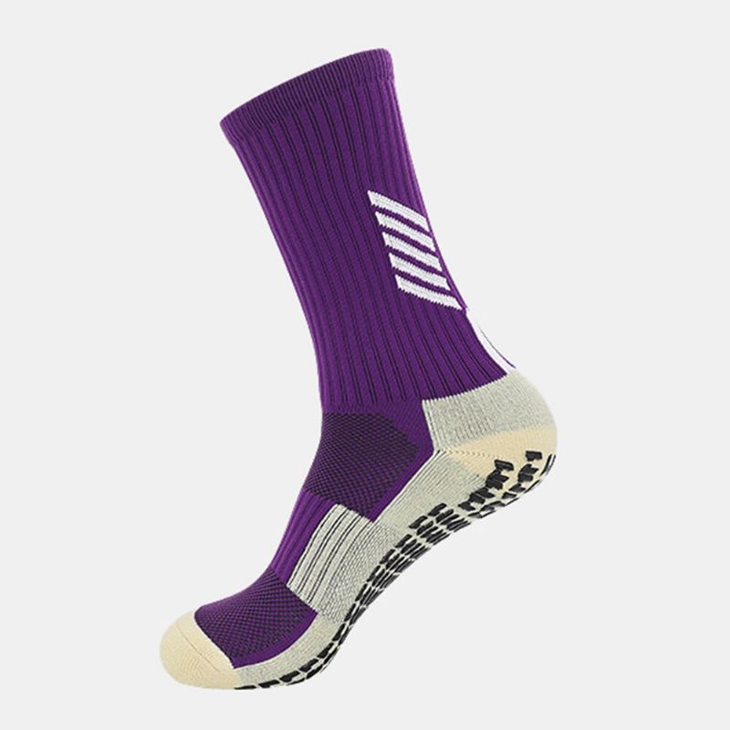 1 Paires Hommes Tube Chaussette Nylon Rayures Contraste Couleurs Distribution Anti-dérapant Absorbant La Sueur Pression Sports De Plein Air Chaussettes Chaussettes De Football