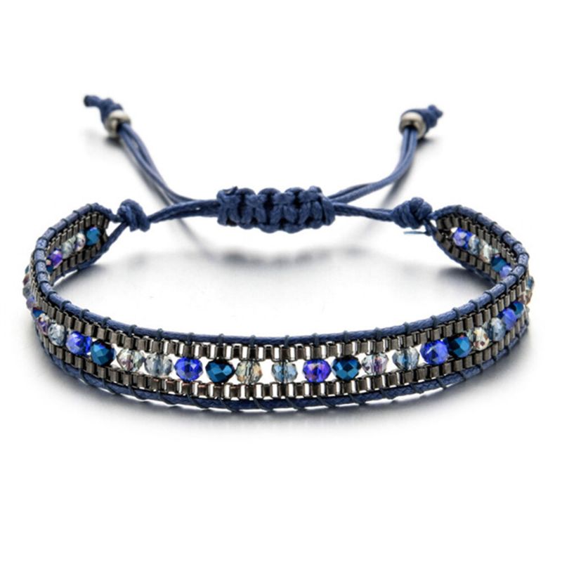 10 Couleurs Bracelet Perlé En Cristal De Bohême Corde Multicouche Télescopique Ajuster Bracelet Femme