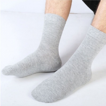 10 Paires Hommes Coton Couleur Unie Été Mince Déodorant Absorbant La Sueur Tube Chaussettes