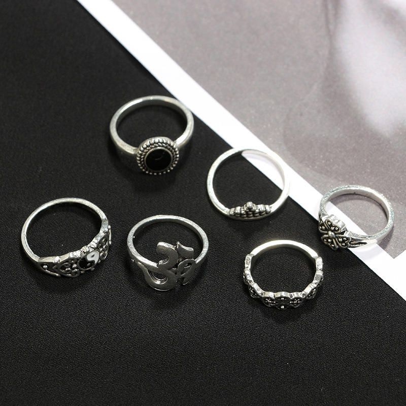 10 Pcs Bohème Déclaration Anneau Ensemble Vintage Couronne Étoile Lune Fleur Knuckle Anneaux Pour Les Femmes