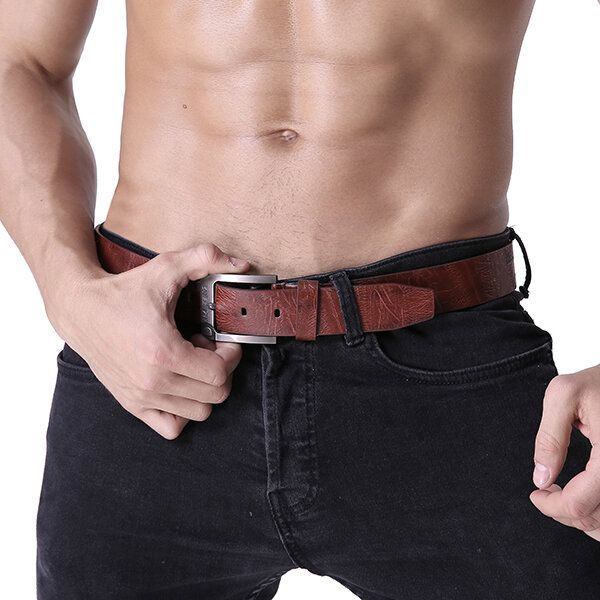 110 cm Hommes En Cuir Pu Cowboy Ceinture Loisirs Sauvage Poreux Rivet Punk Broche Ceinture Ceinture Bandes