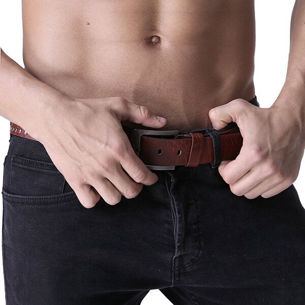 110 cm Hommes En Cuir Pu Cowboy Ceinture Loisirs Sauvage Poreux Rivet Punk Broche Ceinture Ceinture Bandes