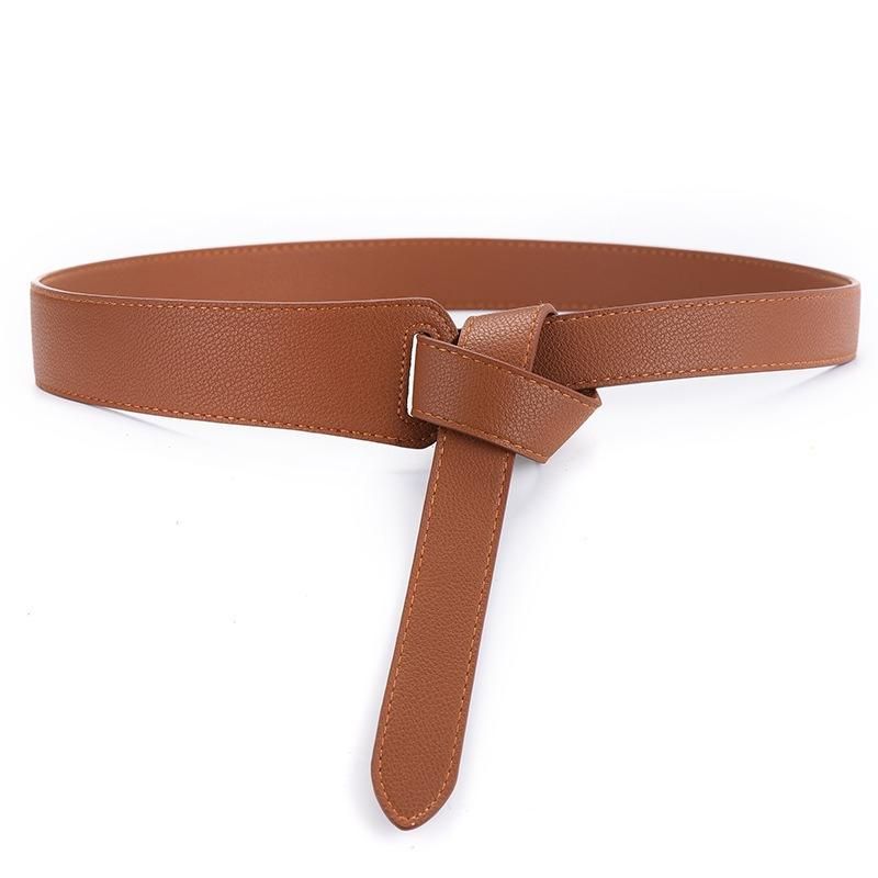 117 cm Femmes Ceinture En Cuir Pu Dames Robe Noeud Ceinture