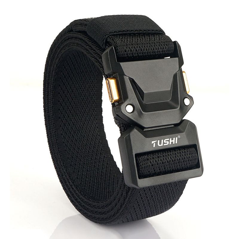 120 cm Hommes Nylon Élastique Casual All-match Ceinture Tactique Extérieure Cargo Ceinture Avec Boucle À Dégagement Rapide Robuste