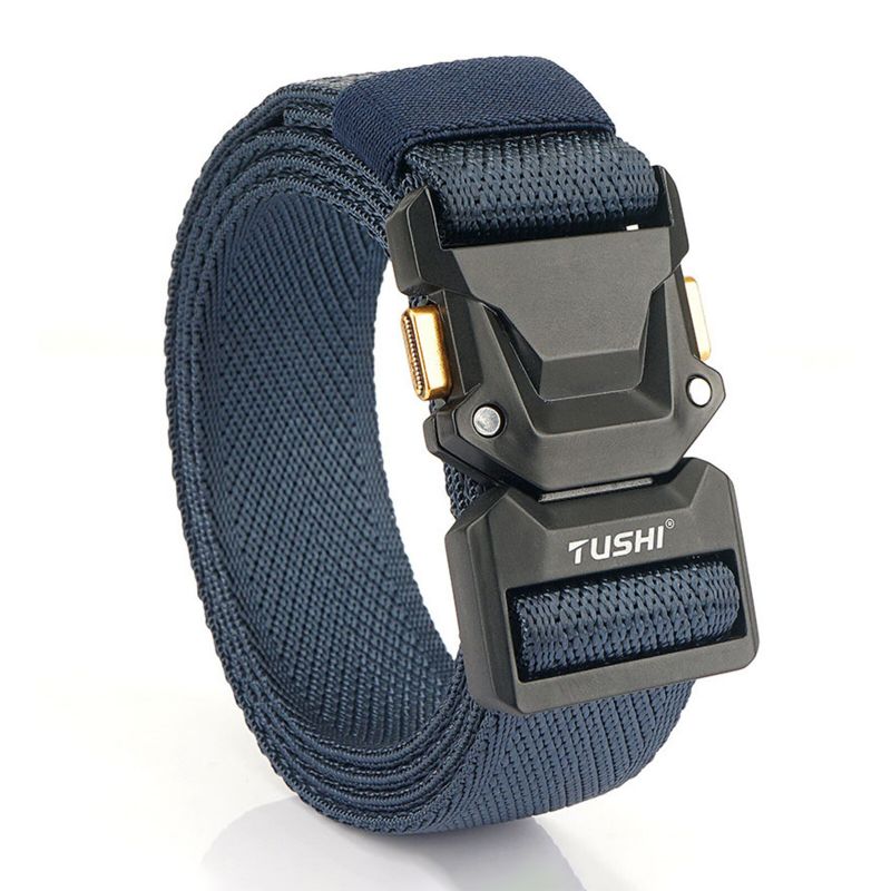 120 cm Hommes Nylon Élastique Casual All-match Ceinture Tactique Extérieure Cargo Ceinture Avec Boucle À Dégagement Rapide Robuste