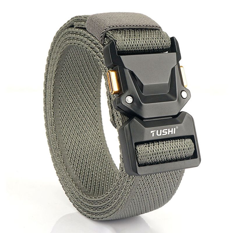 120 cm Hommes Nylon Élastique Casual All-match Ceinture Tactique Extérieure Cargo Ceinture Avec Boucle À Dégagement Rapide Robuste