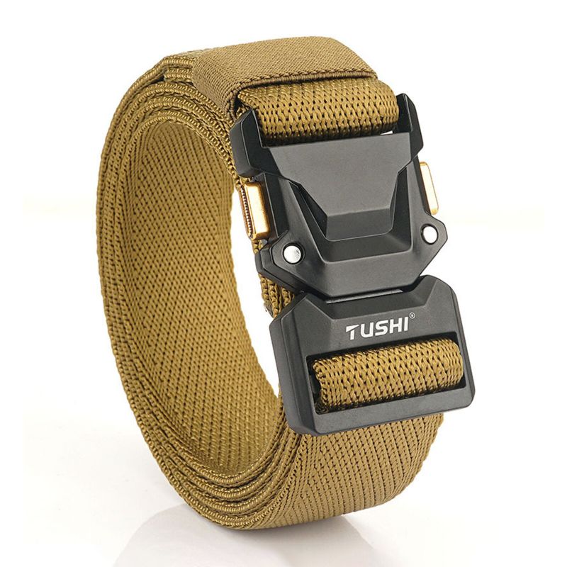 120 cm Hommes Nylon Élastique Casual All-match Ceinture Tactique Extérieure Cargo Ceinture Avec Boucle À Dégagement Rapide Robuste