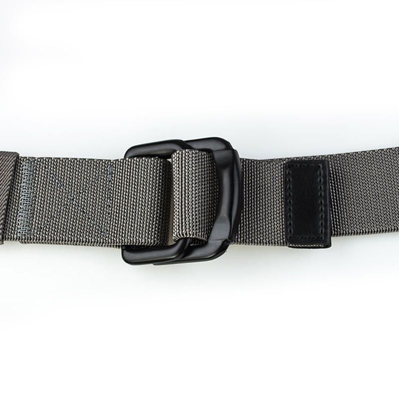 125 cm Hommes Casual Double-anneau Élastique Tressé Ceinture Boucle En Métal Ceinture En Toile