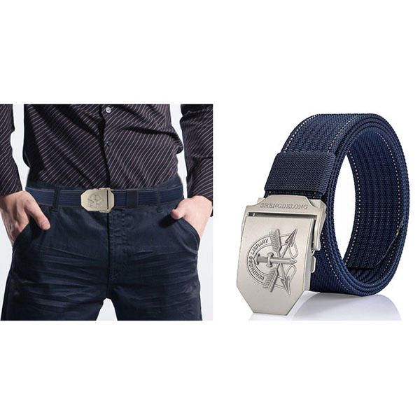 125 cm Hommes Nylon Militaire Durable Boucle En Métal Ceinture Casual Respirant Jeans Ceinture