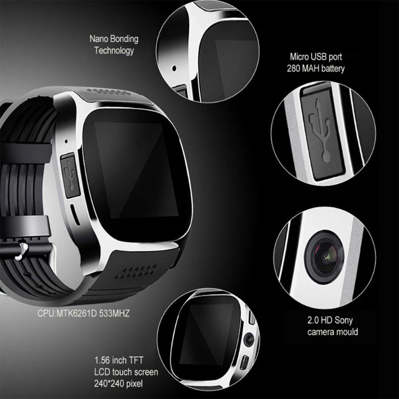 3 Couleurs Ips Silicone Hommes Casual Sports Multifonctionnel Smart Wearable Watch Digital Watch