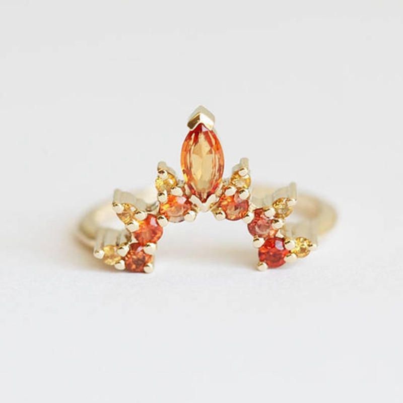 3 Pièces/ensemble Élégant Femmes Empilables Anneaux Rubis Cristal Fleur Charme Bohème Bague Ensembles Pour Les Femmes