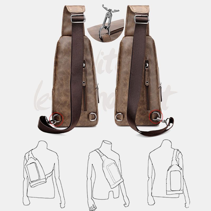 3 Pièces Hommes Poitrine Sac Portefeuille Ceinture Ensemble Décontracté Multifonction Résistant À L'usure Poitrine Sac Bandoulière Sac À Bandoulière Cadeau Ensemble