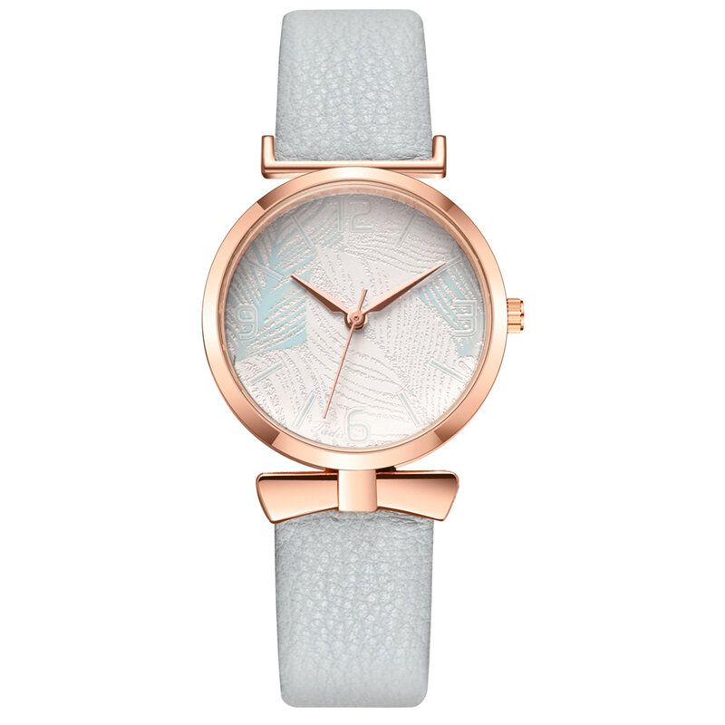 À La Mode Drôle À La Mode Femmes Montres Arbre Motif Cadran Or Rose Alliage Boîtier En Cuir Bande Montre À Quartz