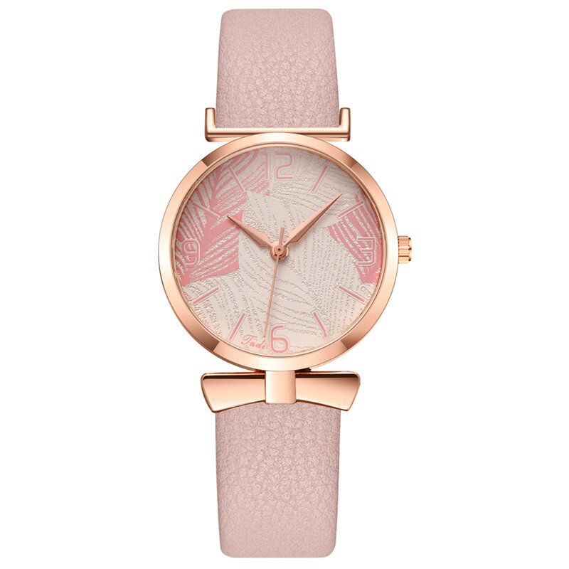 À La Mode Drôle À La Mode Femmes Montres Arbre Motif Cadran Or Rose Alliage Boîtier En Cuir Bande Montre À Quartz