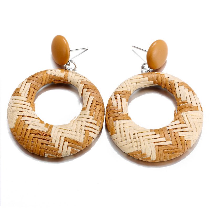 African Hallow Tressé Cercle Boucle D'oreille Style Rétro Boucle D'oreille Goutte D'oreille Pour Les Femmes