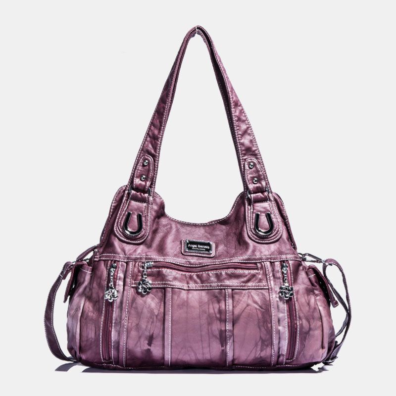 Angel Kiss Femmes En Cuir Pu Multi-portage Couleur Unie Sac À Bandoulière Sac À Bandoulière Fourre-tout Sac À Main