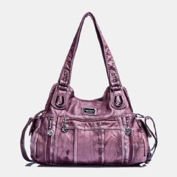 Angel Kiss Femmes En Cuir Pu Multi-portage Couleur Unie Sac À Bandoulière Sac À Bandoulière Fourre-tout Sac À Main