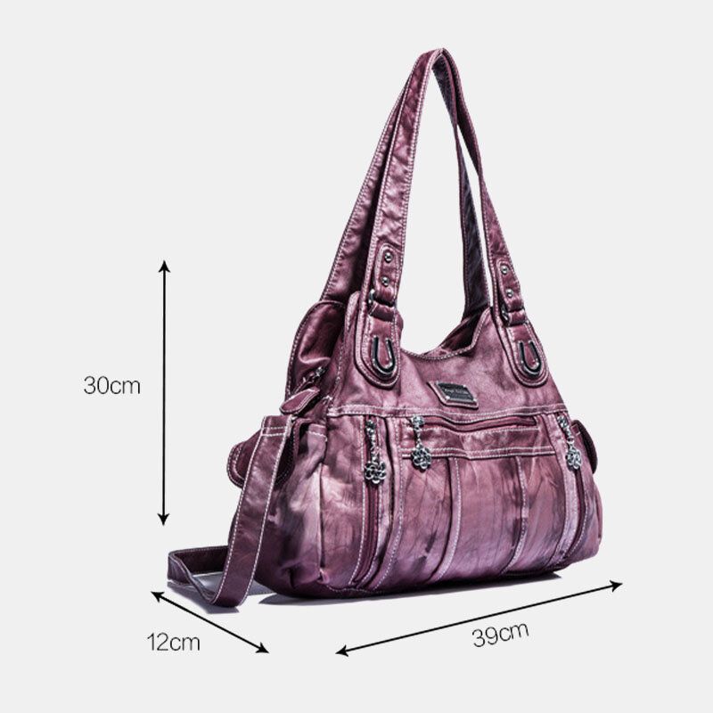 Angel Kiss Femmes En Cuir Pu Multi-portage Couleur Unie Sac À Bandoulière Sac À Bandoulière Fourre-tout Sac À Main