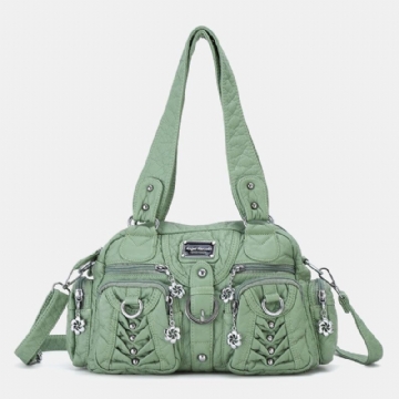 Angel Kiss Femmes En Cuir Pu Multi-transport Couleur Unie Mode Sac À Bandoulière Décontracté Sac À Bandoulière Sac À Main