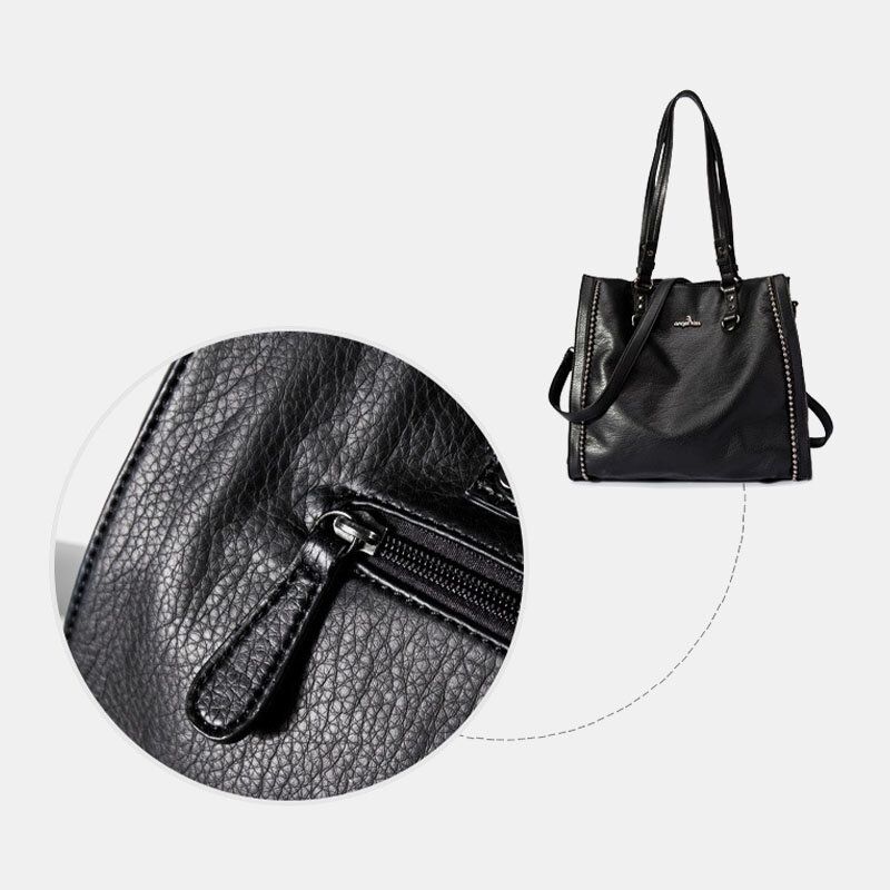 Angel Kiss Femmes En Cuir Pu Vintage Grande Capacité 13.3 Pouces Pochette D'ordinateur Multi-transport Sac À Bandoulière Sac À Bandoulière Fourre-tout