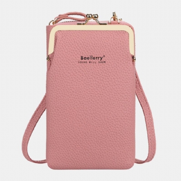 Baellerry Women Lychee Pattern 6 Card Slots 6.5 Inch Phone Bag Crossbody Bag