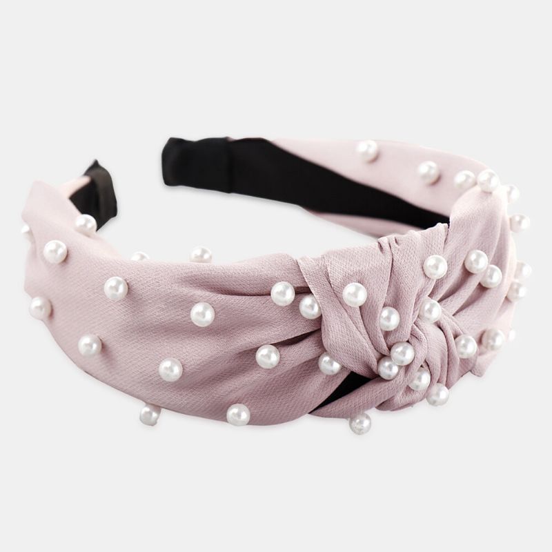 Bandeau En Soie Accessoires Pour Cheveux En Éponge De Couleur Unie