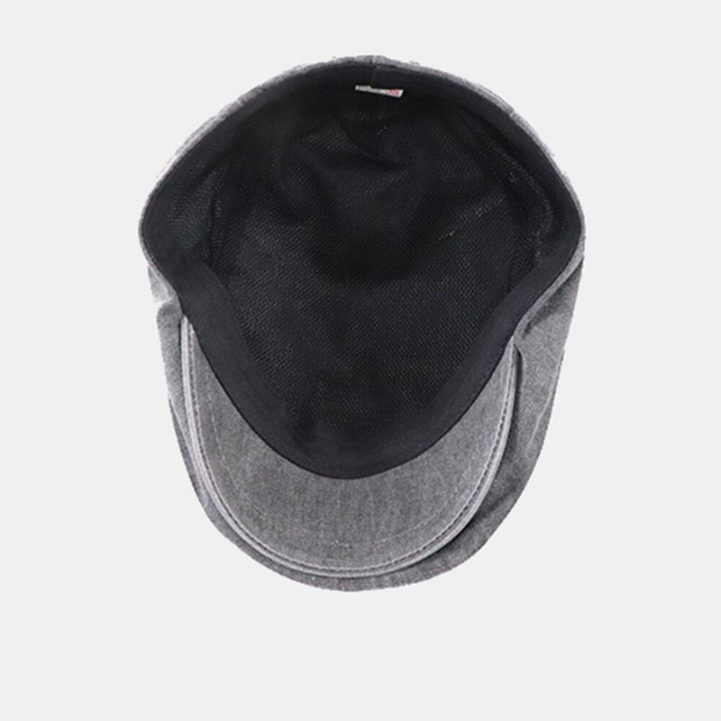 Bérets À Plis En Coton De Couleur Unie Pour Hommes Casquette Rétro Délavée À Dôme Avant Chapeau De Gavroche