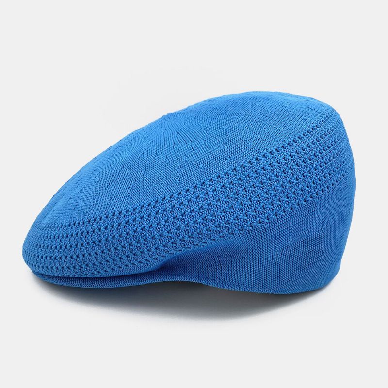 Bérets Tricotés À L'envers Unisexe Maille Couleur Unie Jacquard Respirant Casquettes Plates Décontractées