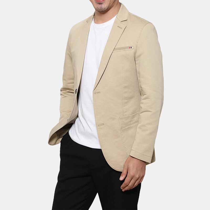 Blazers Doux Respirants En Coton De Couleur Unie Pour Hommes