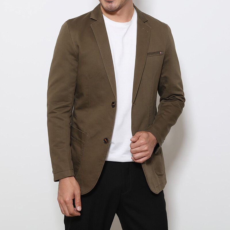 Blazers Doux Respirants En Coton De Couleur Unie Pour Hommes