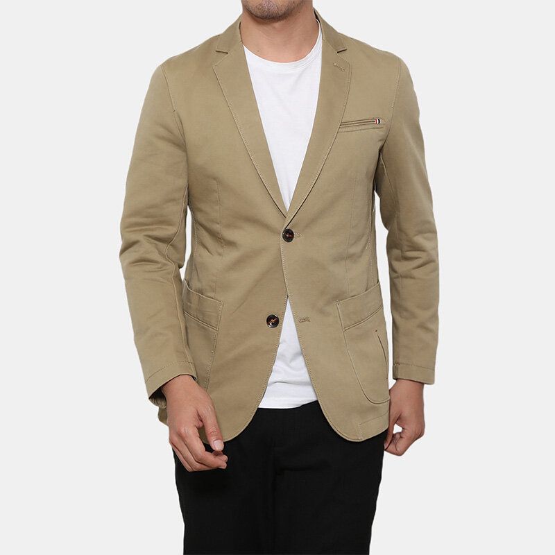 Blazers Doux Respirants En Coton De Couleur Unie Pour Hommes