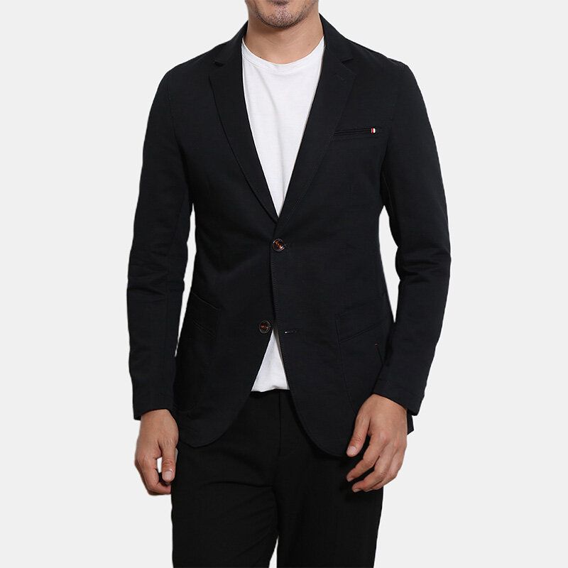 Blazers Doux Respirants En Coton De Couleur Unie Pour Hommes