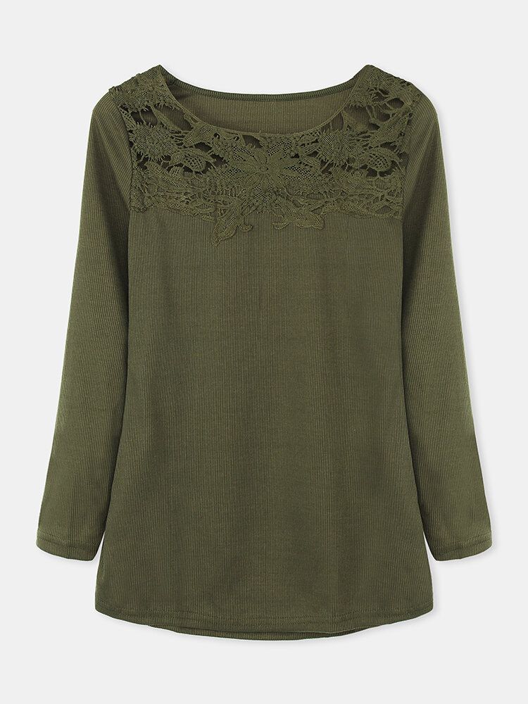 Blouse Décontractée À Manches Longues Et Col Rond Pour Femmes