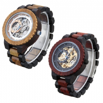 Bobo Bird R05 Montres-bracelets Lumineuses En Bois Pour Hommes Montre Mécanique