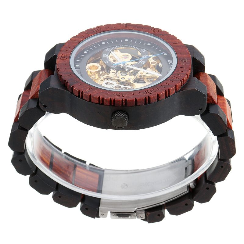 Bobo Bird R05 Montres-bracelets Lumineuses En Bois Pour Hommes Montre Mécanique