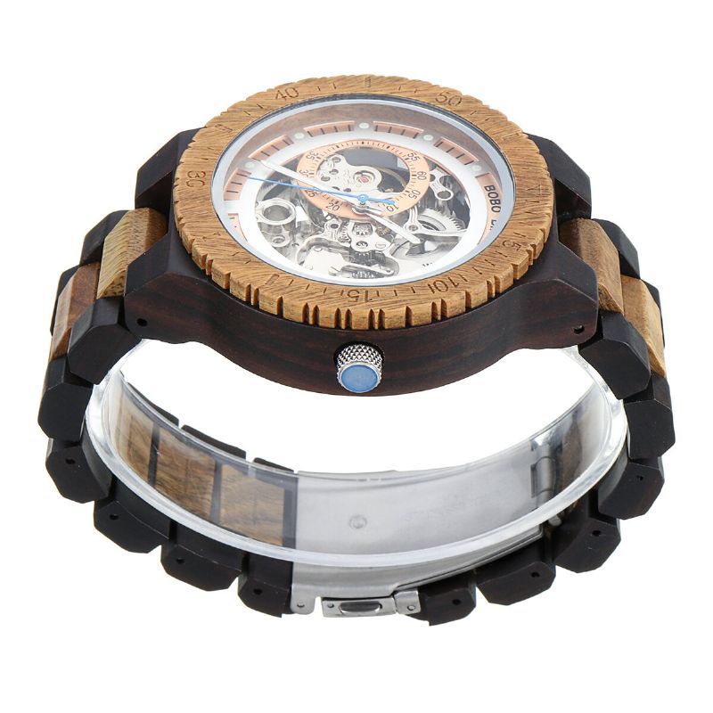 Bobo Bird R05 Montres-bracelets Lumineuses En Bois Pour Hommes Montre Mécanique