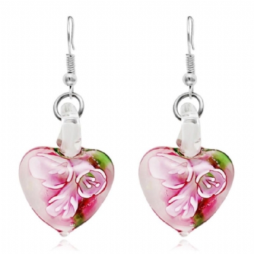 Bohème Créatif Lumineux Bijoux Ethniques Boucles D'oreilles Fleur Motif Coeur Balancent Boucle D'oreille Pour Les Femmes