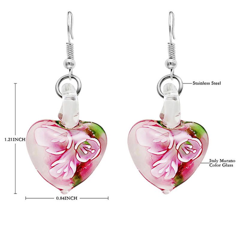 Bohème Créatif Lumineux Bijoux Ethniques Boucles D'oreilles Fleur Motif Coeur Balancent Boucle D'oreille Pour Les Femmes