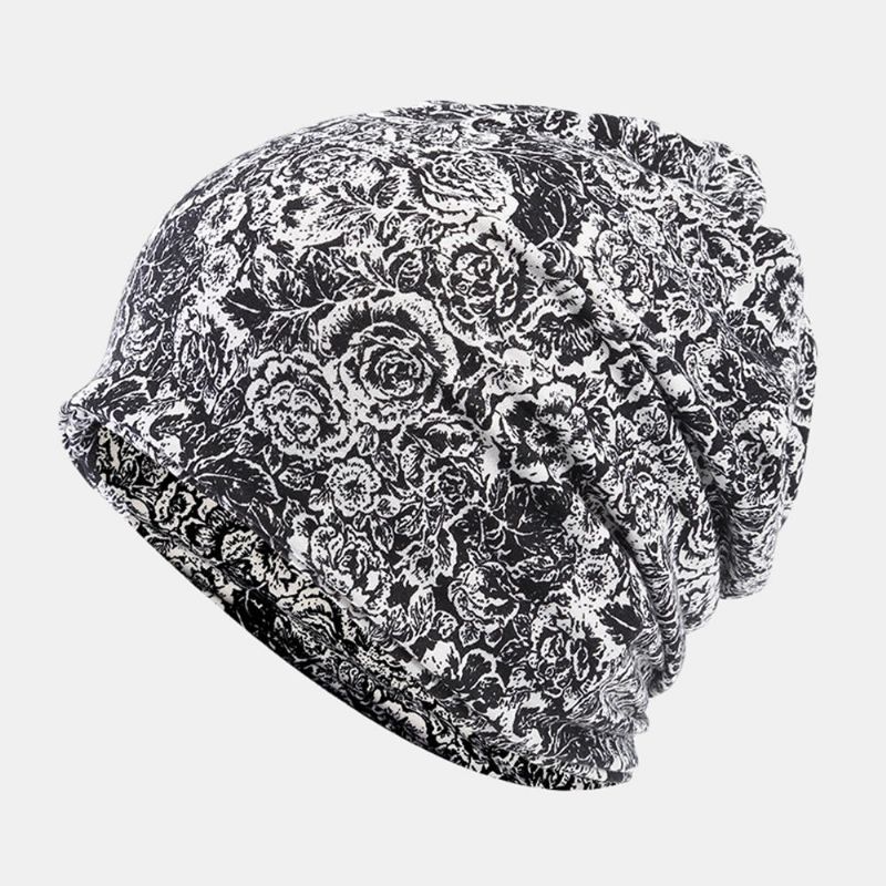 Bonnet En Coton À Motif Rose Polyvalent Pour Femmes