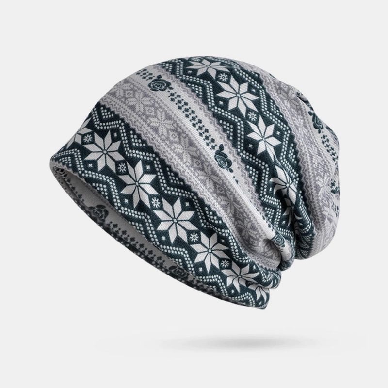 Bonnet D'hiver En Coton Et Flocon De Neige Pour Femmes