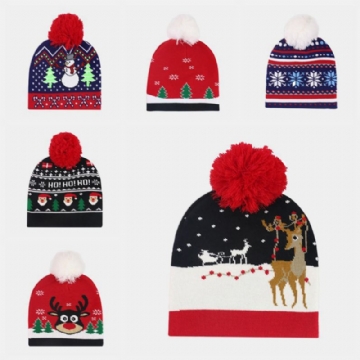 Bonnet Jacquard Tricoté De Noël Bonnet Chaud Unisexe