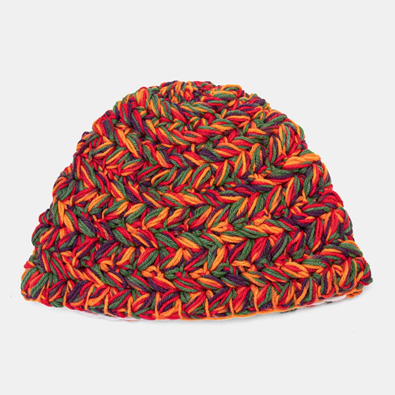 Bonnet De Laine En Tricot Grossier De Couleur Pour Femme