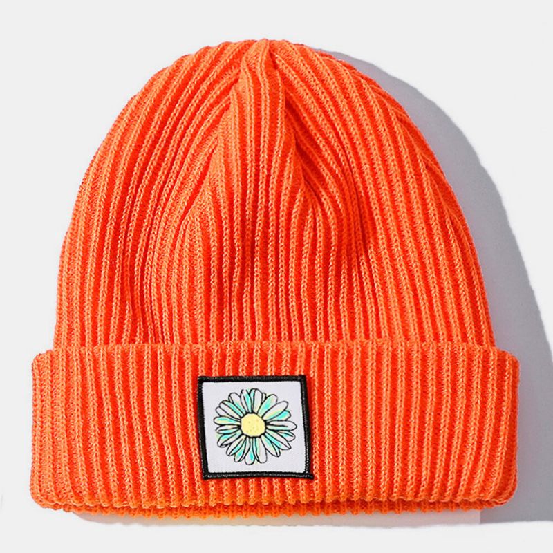 Bonnet Tricoté En Coton Unisexe Avec Motif De Tournesol