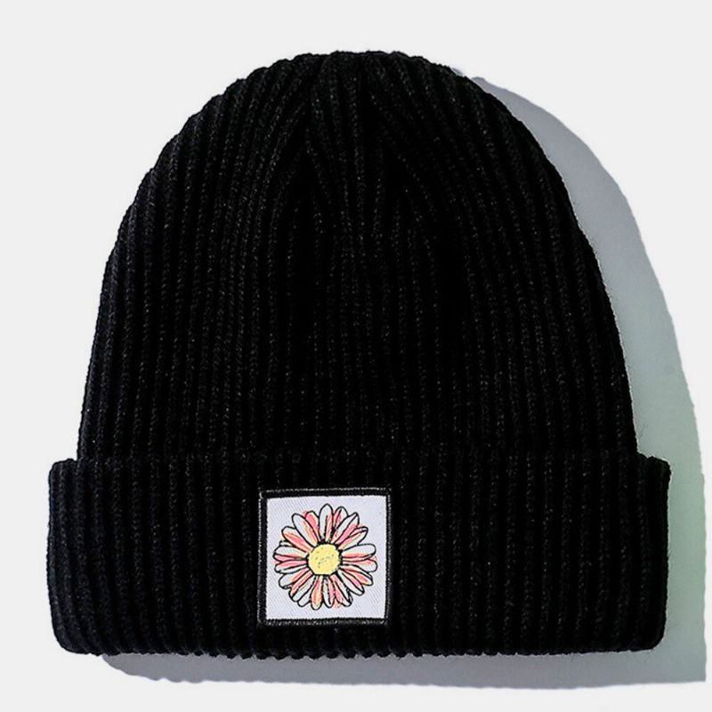 Bonnet Tricoté En Coton Unisexe Avec Motif De Tournesol