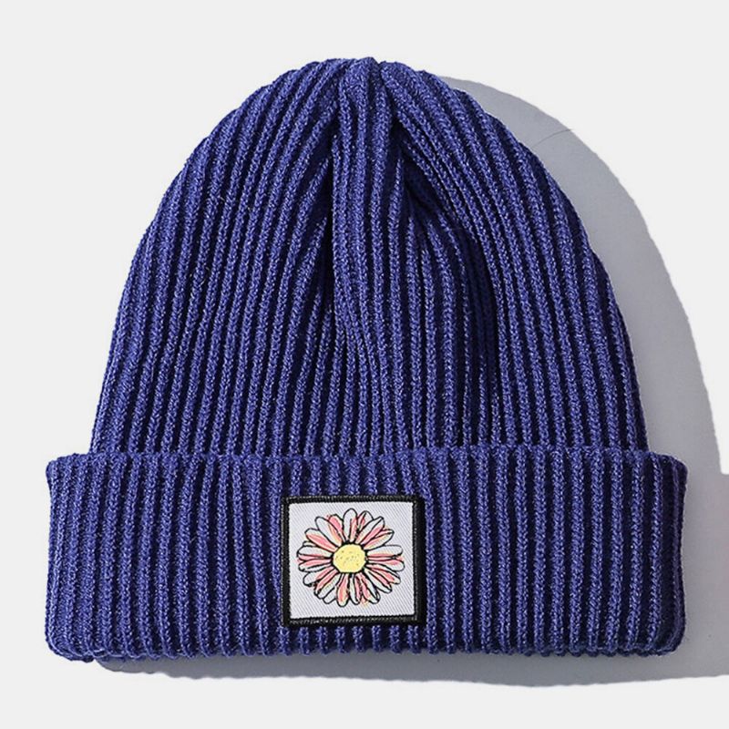 Bonnet Tricoté En Coton Unisexe Avec Motif De Tournesol