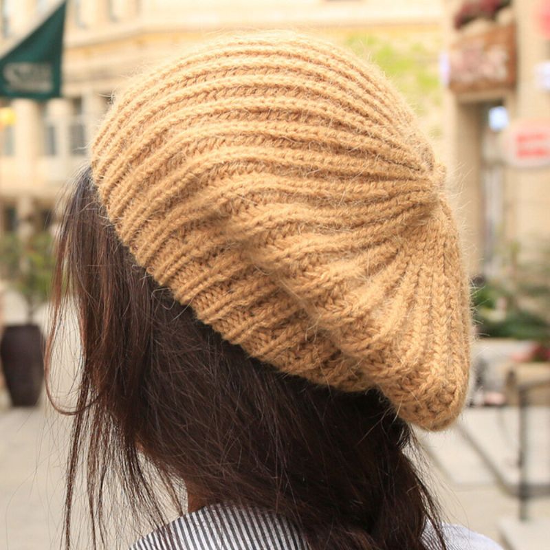 Bonnet Tricoté En Mélange De Cheveux De Lapin Pour Femme