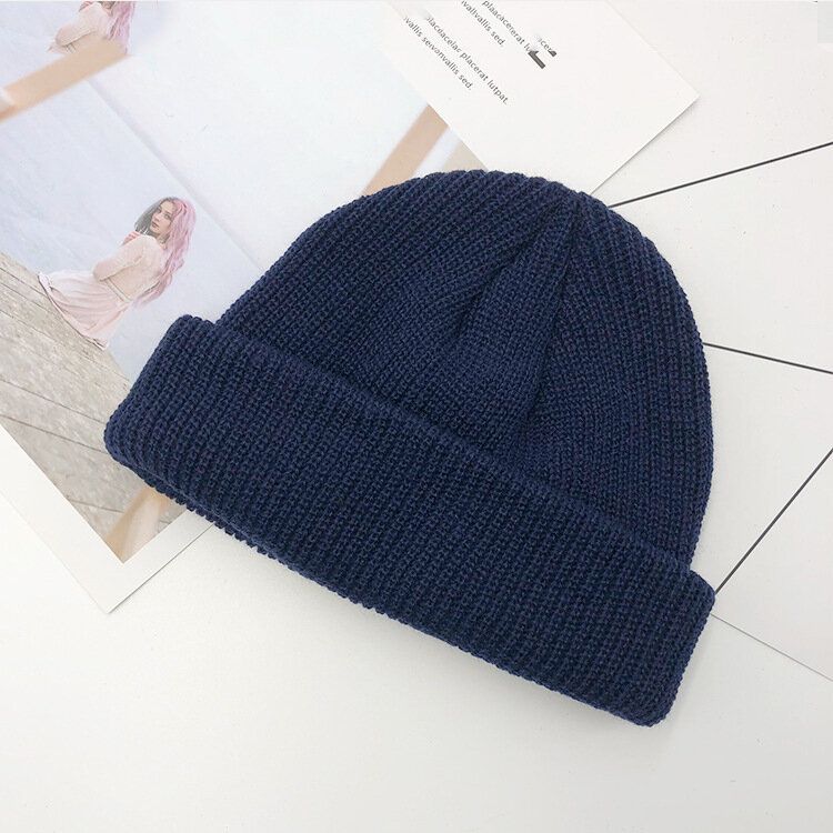 Bonnet Unisexe En Laine Tricotée De Couleur Unie Skull Cap Beanie Hats